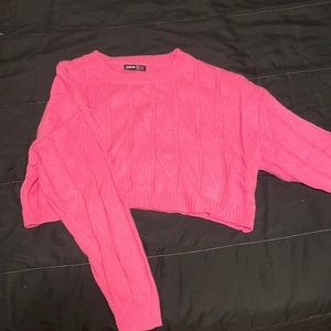 Pink cropped sweater